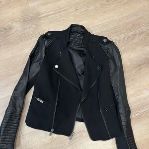 BCBGMaxAzria Black Leather Women's Jacket